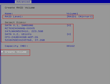 Create RAID system via BIOS 2: