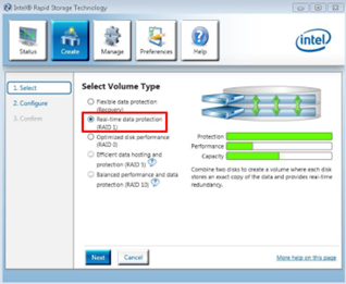 Creating a RAID system with the Intel Manager 2: