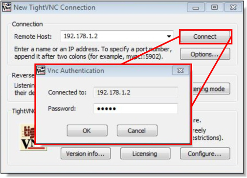 tightvnc client 1 rejected from local host