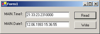 Reading and writing of TIME/DATE variables 1: