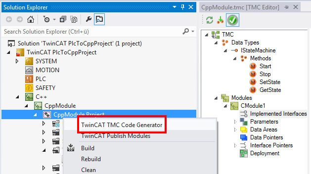 TwinCAT 3 C++ module providing methods 18: