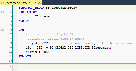Creating an FB in the PLC that, as a simple proxy, offers the functionality of the C++ object 2: