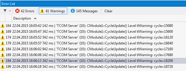 Module messages for the Engineering (logging / tracing) 4: