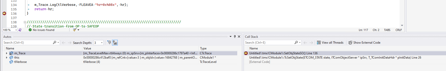 Debugging the state machine with the Usermode Runtime 2: