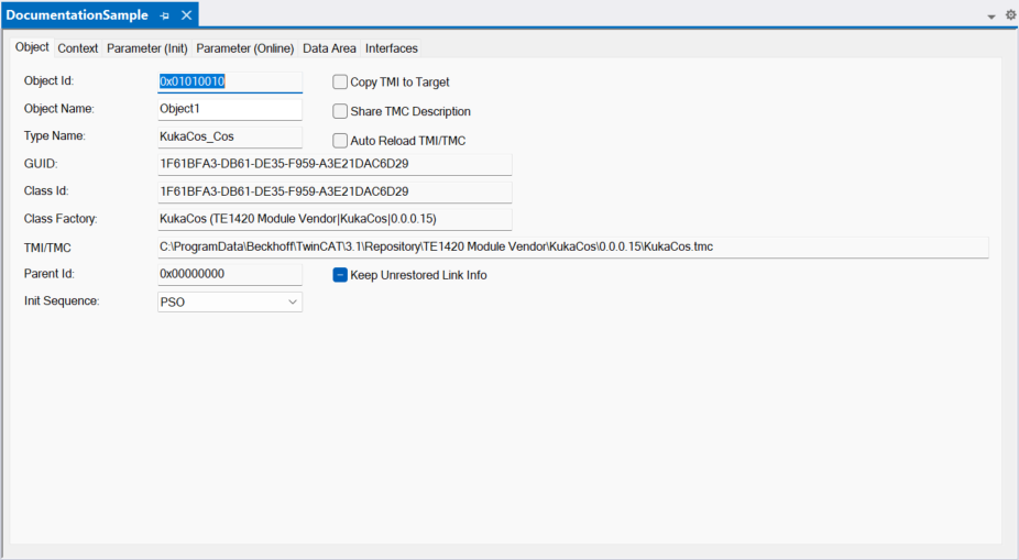 Object tab 1: