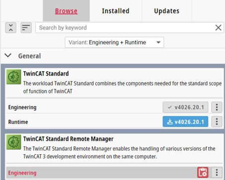 Managing TwinCAT Remote Manager versions 1: