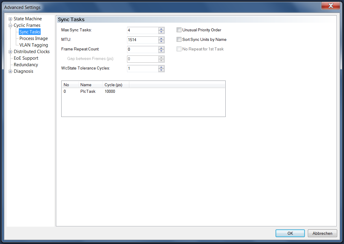 Cyclic Frames Sync Tasks 1: