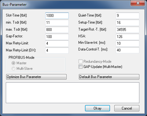 Bus parameter (DP)... 1: