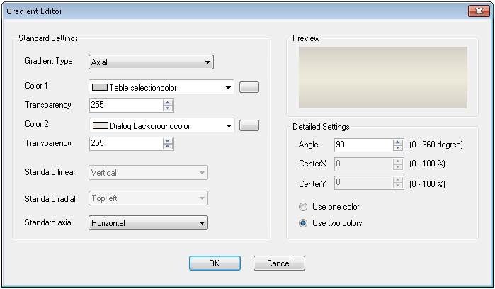 Gradient editor 1: