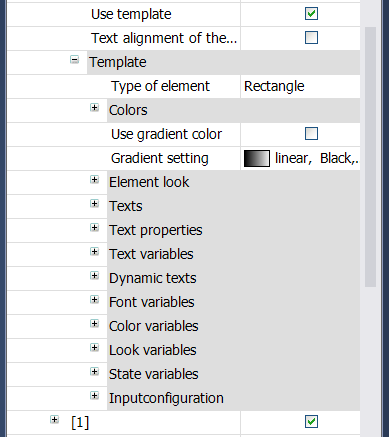 Configuring a table 14: