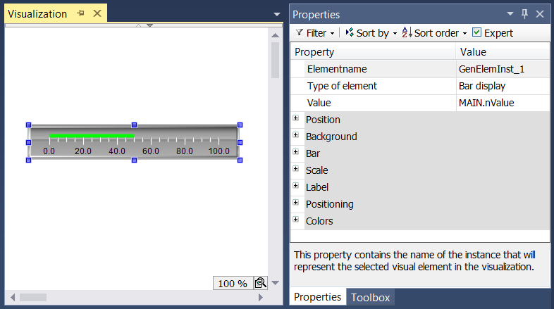 Configuration of a bar display 1: