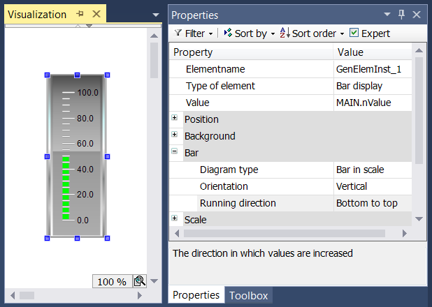 Configuration of a bar display 3: