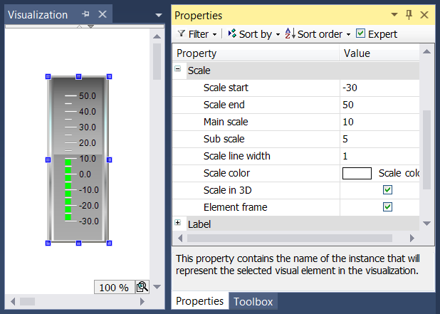 Configuration of a bar display 4: