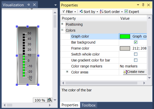 Configuration of a bar display 6: