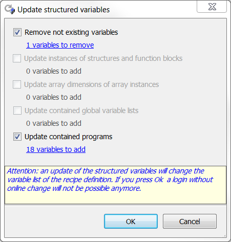 Command Update structured variables 2: