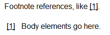 Manually numbered footnotes 1: