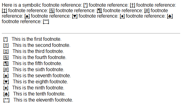footnote citation symbols