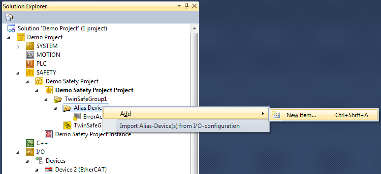 Adding an alias device manually 1: