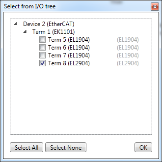 Importing an alias device from the I/O-tree 1: