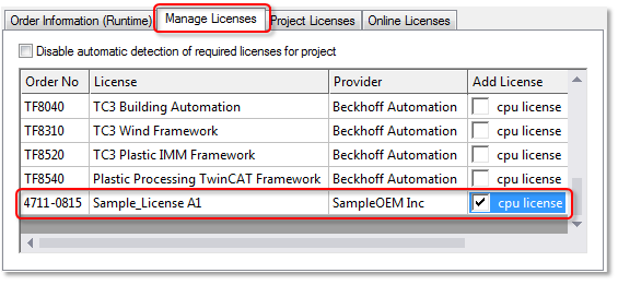 Querying the OEM application license in a PLC application 4: