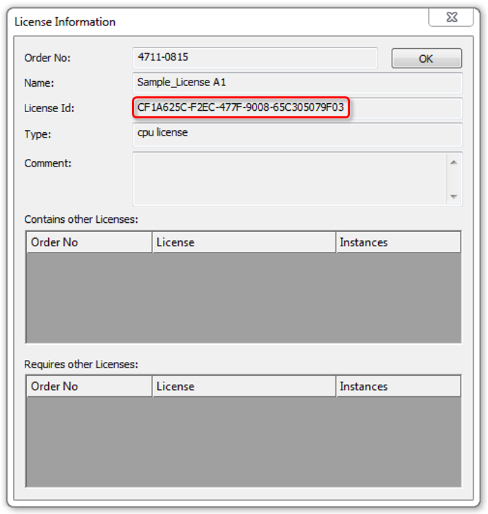 Querying the OEM application license in a PLC application 5: