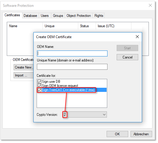Creating the "OEM Certificate Request File" 10: