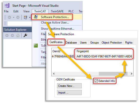 Determining the file fingerprint of the OEM certificate file 3: