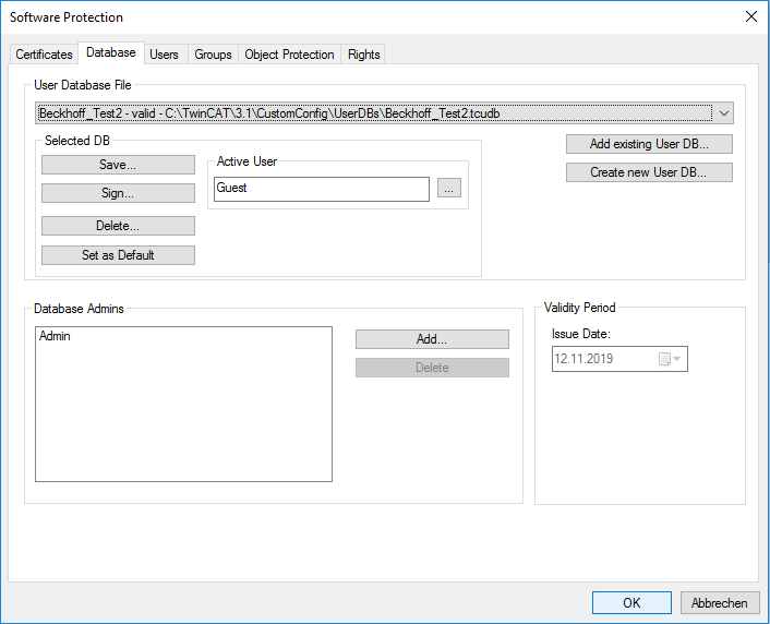 Select the current user database in Visual Studio 3: