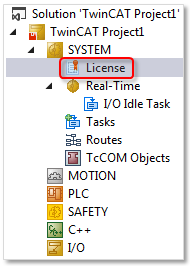 License overview in TwinCAT 3 Engineering (XAE) 4: