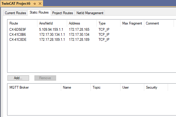 Static Routes tab 1: