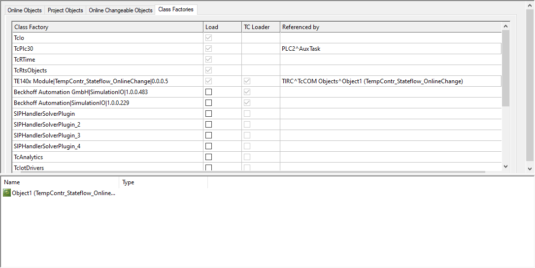 Class Factories tab 1: