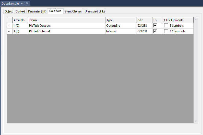 Data Area 1: