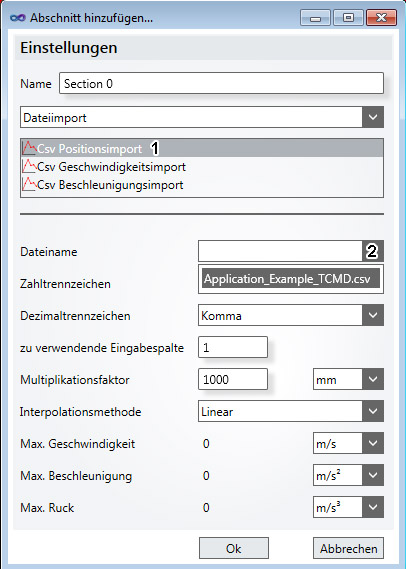 Importing a CSV file (configuration example) 5: