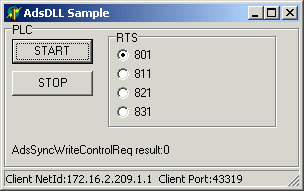 Start/stop PLC 1: