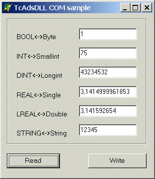 Reading and writing of PLC variables 1: