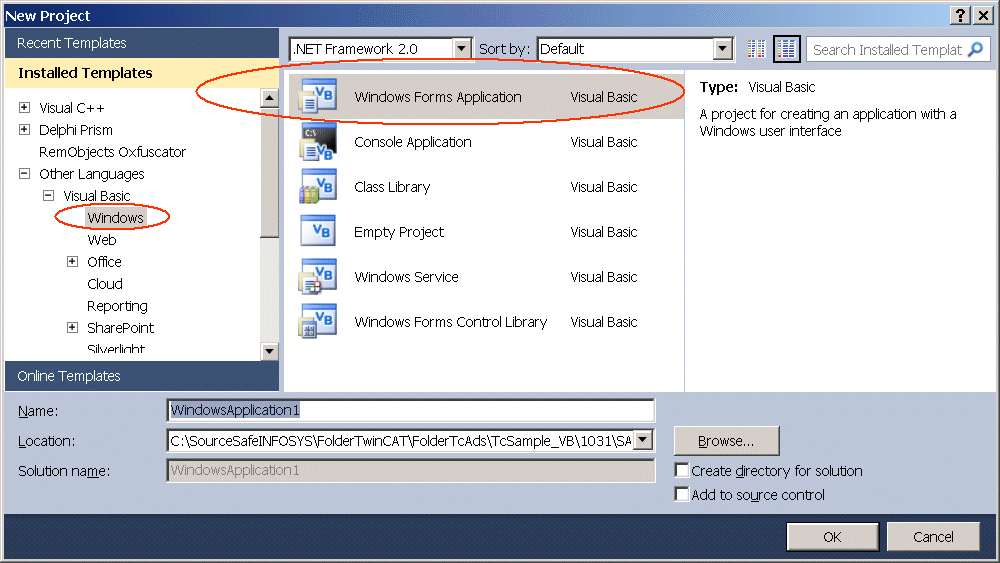 Integration in Microsoft Visual Studio .NET (VB) 1: