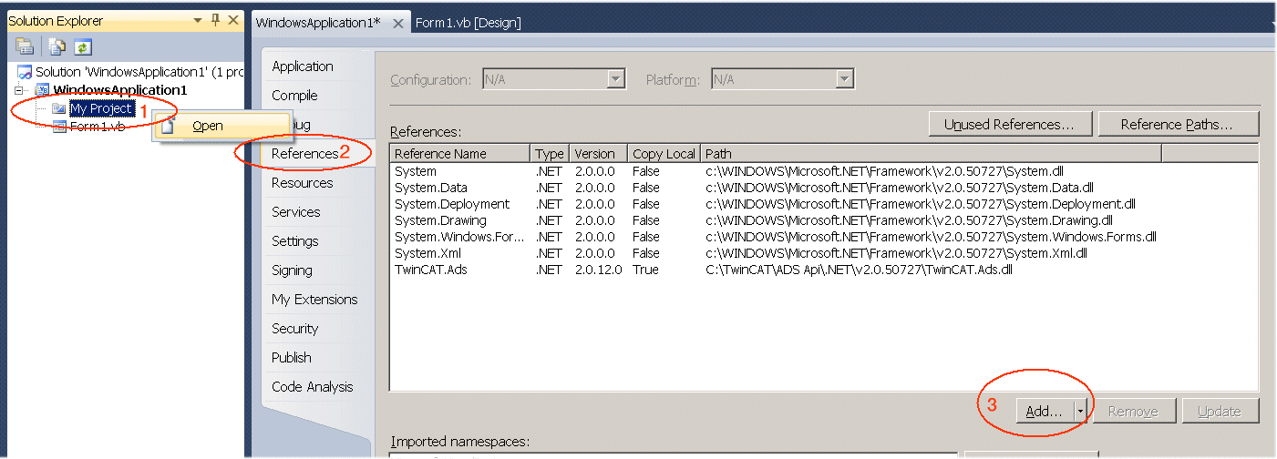 Integration in Microsoft Visual Studio .NET (VB) 2: