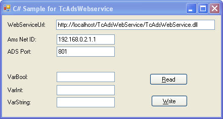 Consumer in C# to read and write PLC variables 4: