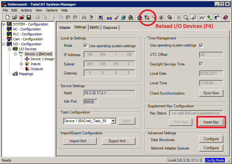 Setting up a BACnet Supplement Key 2: