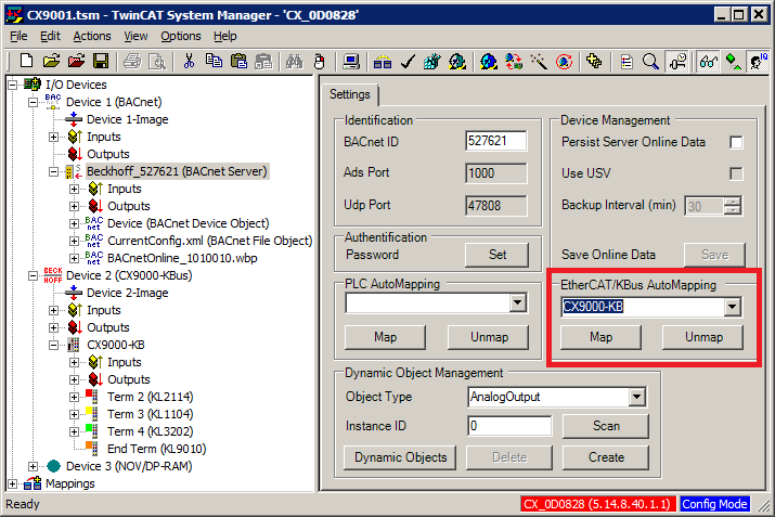 Example: I/O automapping 1: