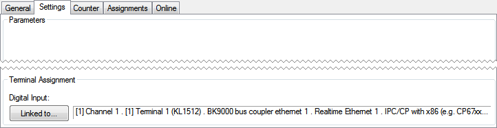 Up/Down counter via KL1512 Digital Signal 1: