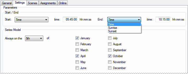 Monthly Time Scheduler Channel (nth day of the month) 1: