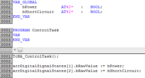 Linking of power supply terminals with diagnostics 2: