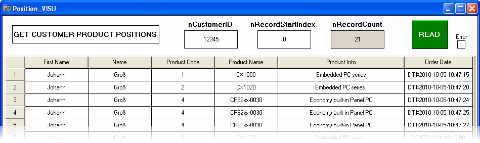 Stored Procedures with FB_DBStoredProcedureRecordArray 2: