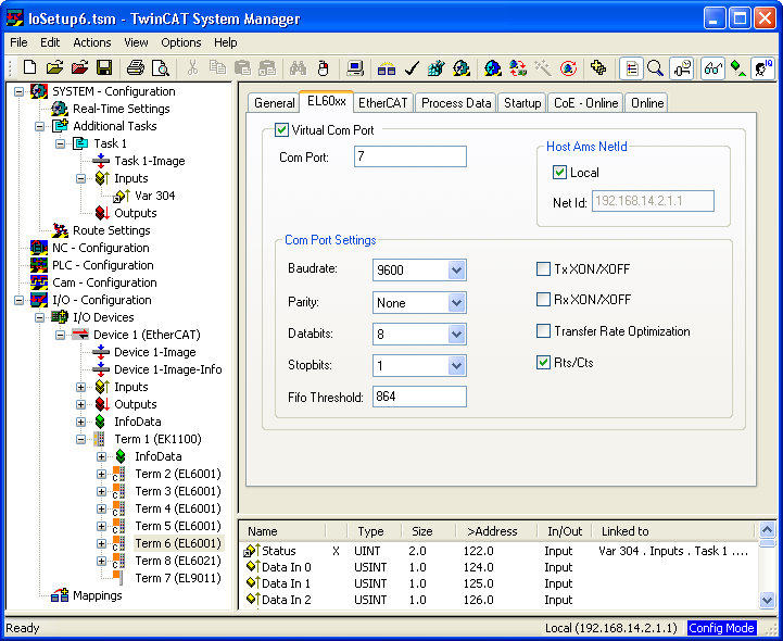 Configuration with System Manager 1: