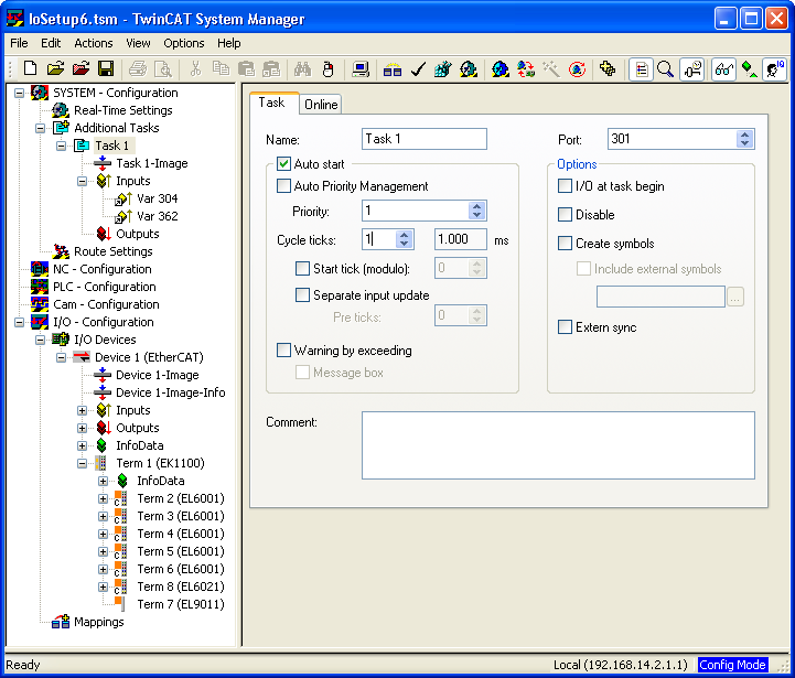 Configuration with System Manager 4: