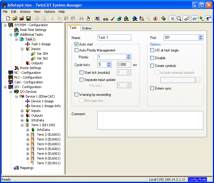 Configuration with System Manager