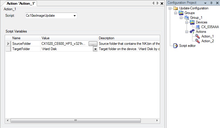 Example 1: Image update for a CX1020 via the TwinCAT Management Server 6: