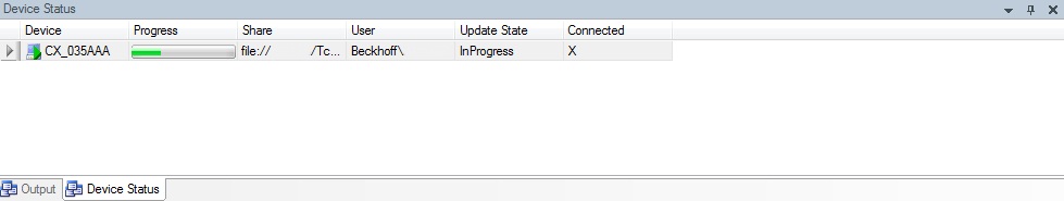 Example 1: Image update for a CX1020 via the TwinCAT Management Server 2:
