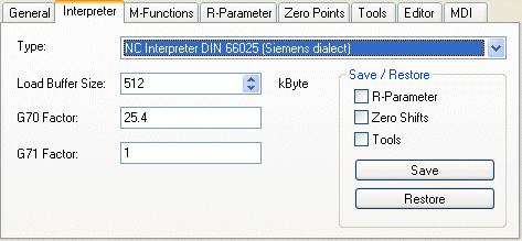 "Interpreter" tab 1: